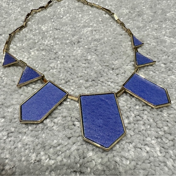 House of Harlow 1960 Blue Leather Cobalt Five Station Necklace - Picture 5 of 7
